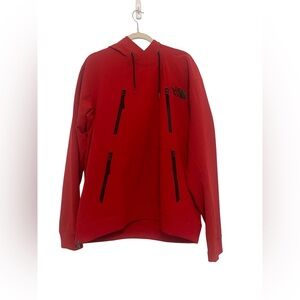 The North Face Red Hoodie Tekno Pullover sweatshirt Men's Large Red olympic usa